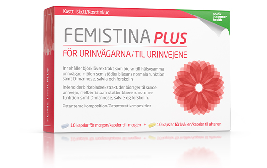 Femistina förpackning, kosttillskott för hälsosamma urinvägar